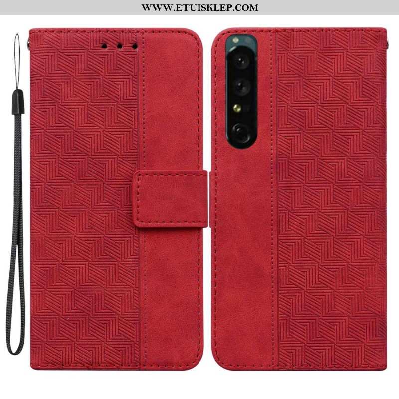 Etui Folio do Sony Xperia 1 IV z Łańcuch Pasiasty Wzór